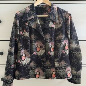 Vintage Retro Cropped Dressy Jacket Buttondown Blouse Top Made in Finland